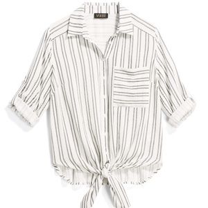 White and grey blouse